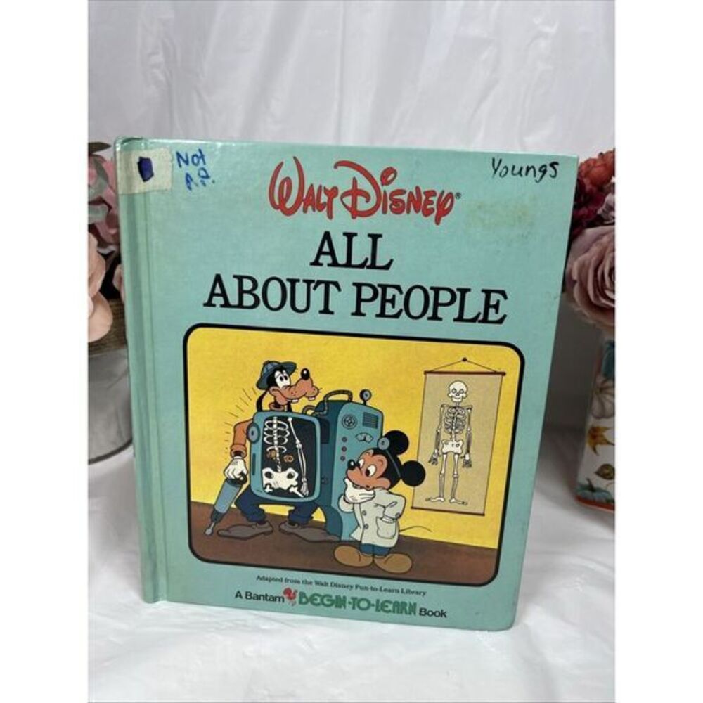 Vintage Book 1985 "All About People" Mickey Mouse Disney's World, Hardcover...